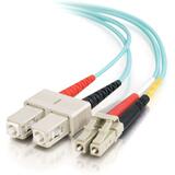 C2G 2m LC-SC 10Gb 50/125 OM3 Duplex Multimode Fiber Optic Cable (TAA Compliant) - Aqua