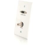 C2G C2G Single Gang HD15 VGA + 3.5mm Wall Plate - White Brushed Aluminum