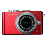 Olympus PEN E-PL3 12.3 Megapixel Mirrorless Camera (Body with Lens Kit) - 14 mm - 42 mm - Red V205031RU000