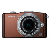 Olympus PEN E-PM1 12.3 Megapixel Mirrorless Camera (Body with Lens Kit) - 14 mm - 42 mm - Brown, Silver V206011NU000