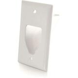 C2G C2G Single Gang Recessed Low Voltage Cable Plate (White)