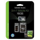 Dane-Elec DA-3IN1C1016G-R 16 GB microSD High Capacity (microSDHC) - 1 - DA3IN1C1016GR