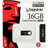 Kingston DataTraveler 109 16 GB USB 2.0 Flash Drive - Black, White - DT109K16GBZ