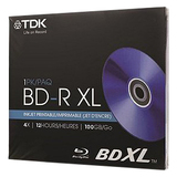 TDK Life on Record Blu-ray Recordable Media - BD-R XL - 4x - 100 GB - 1 Pack Jewel Case