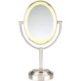 Conair Oval Satin Nickel Double Sided Illuminated Mirror - BE47SNT