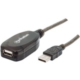 MANHATTAN PRODUCTS Manhattan Hi-Speed A Male/A Female USB Active Extension Cable, 33'