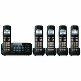 Panasonic KX-TG4745B Cordless Phone - 1.90 GHz - DECT 6.0 - Black - KXTG4745B