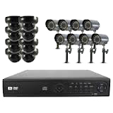 Clover 16CH DVR Bundle Security System with 16 Hi-Res Mixed Color Came - PAC16710