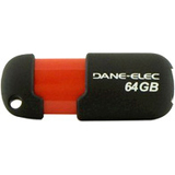 DANE ELECTRONICS Dane-Elec Capless 64 GB USB 2.0 Flash Drive - Black, Red