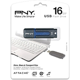 PNY PNY Attache 2 16 GB USB 2.0 Flash Drive - Black, Blue