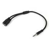 STARTECH.COM StarTech.com Slim Stereo Splitter Cable - 3.5mm Male to 2x 3.5mm Female