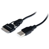 STARTECH.COM StarTech.com 0.65m (2 ft) Short Apple Dock Connector or Micro USB to USB Combo Cable for iPod / iPhone / iPad