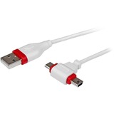 STARTECH.COM StarTech.com 1m White USB to Micro USB and Mini USB Combo Cable