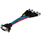 COMPREHENSIVE Comprehensive HR Pro Series Low-Profile VGA HD 15 Jack to 5 BNC Jacks Cable 6 Inches