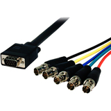 COMPREHENSIVE Comprehensive HR Pro Series VGA HD15 plug to 5 BNC jacks cable 1ft