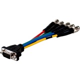 COMPREHENSIVE Comprehensive HR Pro Series Low-profile VGA HD 15 Plug to 5 BNC Jacks Cable 6 Inches