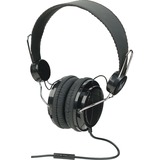IC INTRACOM - MANHATTAN Manhattan Elite Stereo Headset with In-Line Microphone, Black/Silver