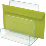 Lorell Acrylic Transp. Green Edge Mini File Sorter