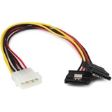 STARTECH.COM StarTech.com 12in LP4 to 2x Latching SATA Power Y Cable Splitter Adapter - 4 Pin Molex to Dual SATA