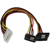 STARTECH.COM StarTech.com 12in LP4 to 2x Right Angle Latching SATA Power Y Cable Splitter - 4 Pin Molex to Dual SATA