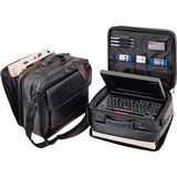 DELUXE UNIVERSAL BLACK SYNTH LEATHER NOTEBOOK CARRYING CASE