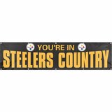 PARTY ANIMAL Party Animal Steelers Country Black Giant 8' Banner