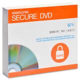 MEMOREX Memorex Secure DVD Recordable Media - DVD-R - 16x - 4.60 GB - 5 Pack Slim Jewel Case