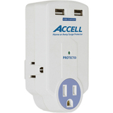 ACCELL Accell Travel Surge Protector with Dual USB Charging