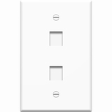 4XEM 4XEM 2 Outlet RJ45 Wall Plate/ Face Plate White
