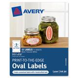 Avery Print-to-the-Edge Oval Labels 41458, Matte, 3-3/4" x 1-5/8", Pack of 15