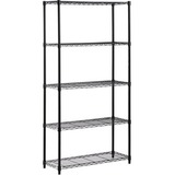 HONEY-CAN-DO Honey-can-do SHF-01442 5-Tier Industrial Shelving Holds 200-Pounds Per Shelf, 72-Inch, Black