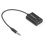 STARTECH.COM StarTech.com Black Slim Mini Jack Headphone Splitter Cable Adapter - 3.5mm Male to 2x 3.5mm Female