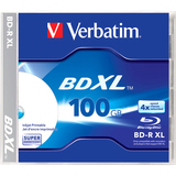 VERBATIM Verbatim Blu-ray Recordable Media - BD-R XL - 4x - 100 GB - 1 Pack Jewel Case