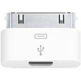 4XEM 30Pin iPhone to Micro USB Female for iPhone/iPod/iPad - 1 Pack - 1 x Male Proprietary Connector - 1 x Female Micro USB - White