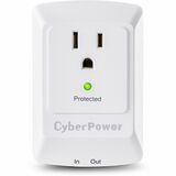 CYBERPOWER CyberPower CSP100TW Professional 1-Outlet Surge Suppressor with RJ-11 and Wall Tap Plug