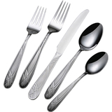 LIFETIME BRANDS International Silver Hoopla Frost 20 Piece Flatware Set, 18/0