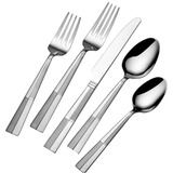 LIFETIME BRANDS International Silver Arabesque Frost 20 Piece Flatware Set, 18/0