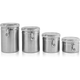 RAGALTA Ragalta 4 Piece Stainless Steel Canister Set with Airtight Acrylic Lids