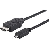 MANHATTAN PRODUCTS Manhattan HDMI M to Micro-M High Speed Shielded Cable w/ Ethernet, 6.6', Black, Retail
