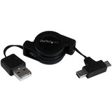 STARTECH.COM StarTech.com 2.5 ft Retractable USB Combo Cable - USB to Micro USB and Mini USB - M/M