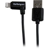 STARTECH.COM StarTech.com 1m (3ft) Angled Black Apple 8-pin Lightning Connector to USB Cable for iPhone / iPod / iPad