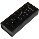 STARTECH.COM StarTech.com 4 Port Powered USB 3.0 Hub with 3 Dedicated USB Charging Ports (2 x 1A & 1 x 2A) - Wall Mountable Metal Enclosure