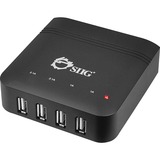 SIIG  INC. SIIG 6.2A USB Power Adapter - 4-Port (Black)