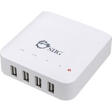 SIIG  INC. SIIG 6.2A USB Power Adapter - 4-Port (White)