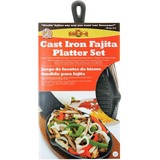 MR BAR B Q Mr. Bar.B.Q Cast Iron Fajita Platter Set