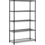 HONEY-CAN-DO Honey-can-do SHF-01440 Industrial 5-Tier Adjustable Storage Shelving Unit, Black