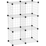 HONEY-CAN-DO Honey-can-do SHF-01794 6-Pack Modular Mesh Storage Cube, Silver