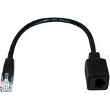 QVS QVS 3-Pack 1ft 350MHz CAT5e/Ethernet PortSaver Black Patch Cord