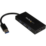 STARTECH.COM StarTech.com USB 3.0 to HDMI External Multi Monitor Graphics Adapter with 3-Port USB Hub - HDMI and USB 3.0 Mini Dock - 1920x1200 / 1080p