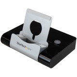 STARTECH.COM StarTech.com 3 Port USB 3.0 Hub plus Combo Fast-Charge Port (2.1A) with Smartphone / Tablet Stand - Black